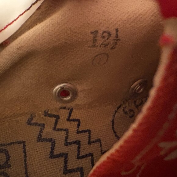 Vintage 70s Adidas Die Marke Mit Den Taiwan Red Sneakers Size 12.5 - Picture 15 of 16